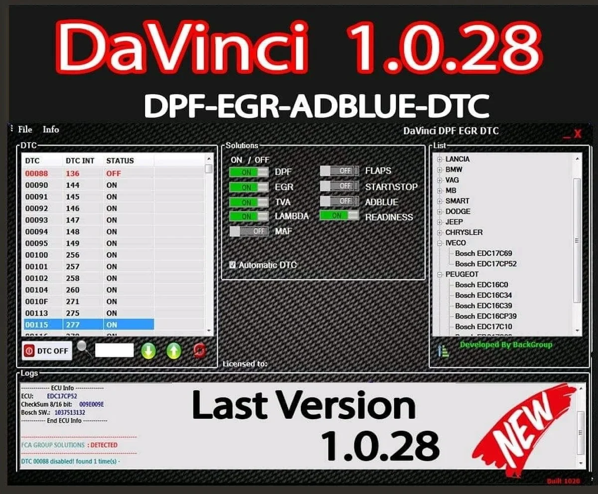 🚀 Davinci Deluxe 1.0.28 (2023) – Full Activation ✅ | DPF, EGR, AdBlue, DTC, Flaps, Start/Stop & Lambda Removal Software 🛠️✨