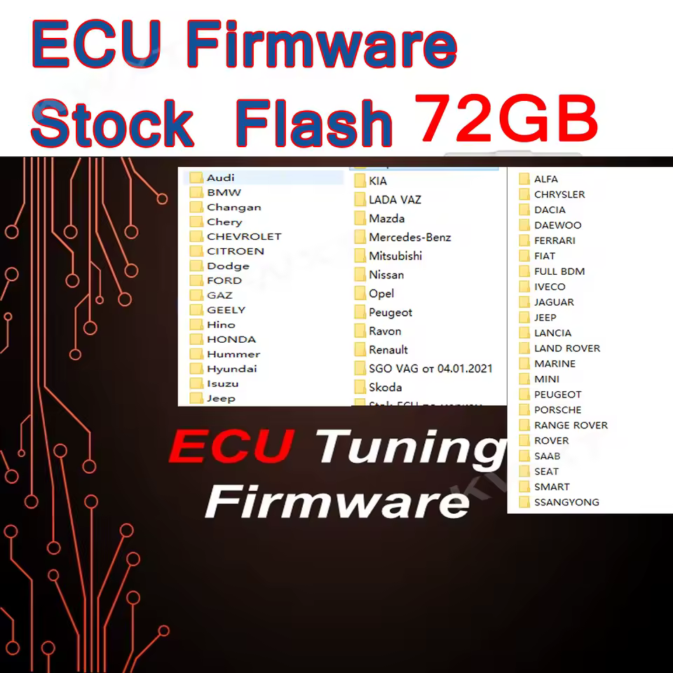 🚗💻 72GB ECU Firmware Stock Flash Database - Full Activation Included! 🔧 Format: .frf, .bin, .Std, .Ori for Petrol & Diesel Cars - Perfect for ECM Programming! 🚚✨ Version: (Latest)